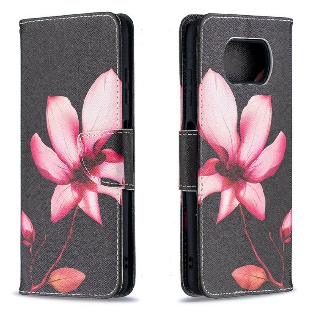 Flip Case Für Poco X3 / X3 Pro / X3 NFC Rosa Blume