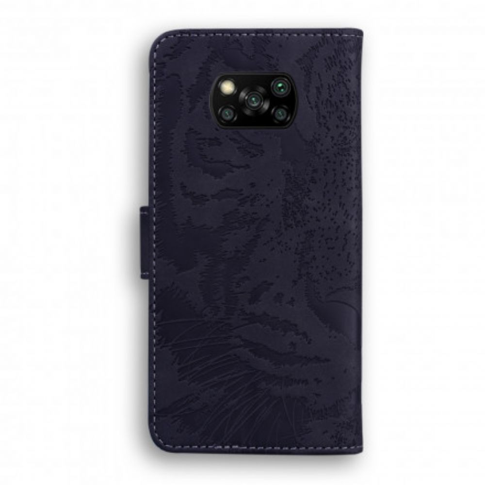 Flip Case Für Poco X3 / X3 Pro / X3 NFC Tigergesichtsdruck