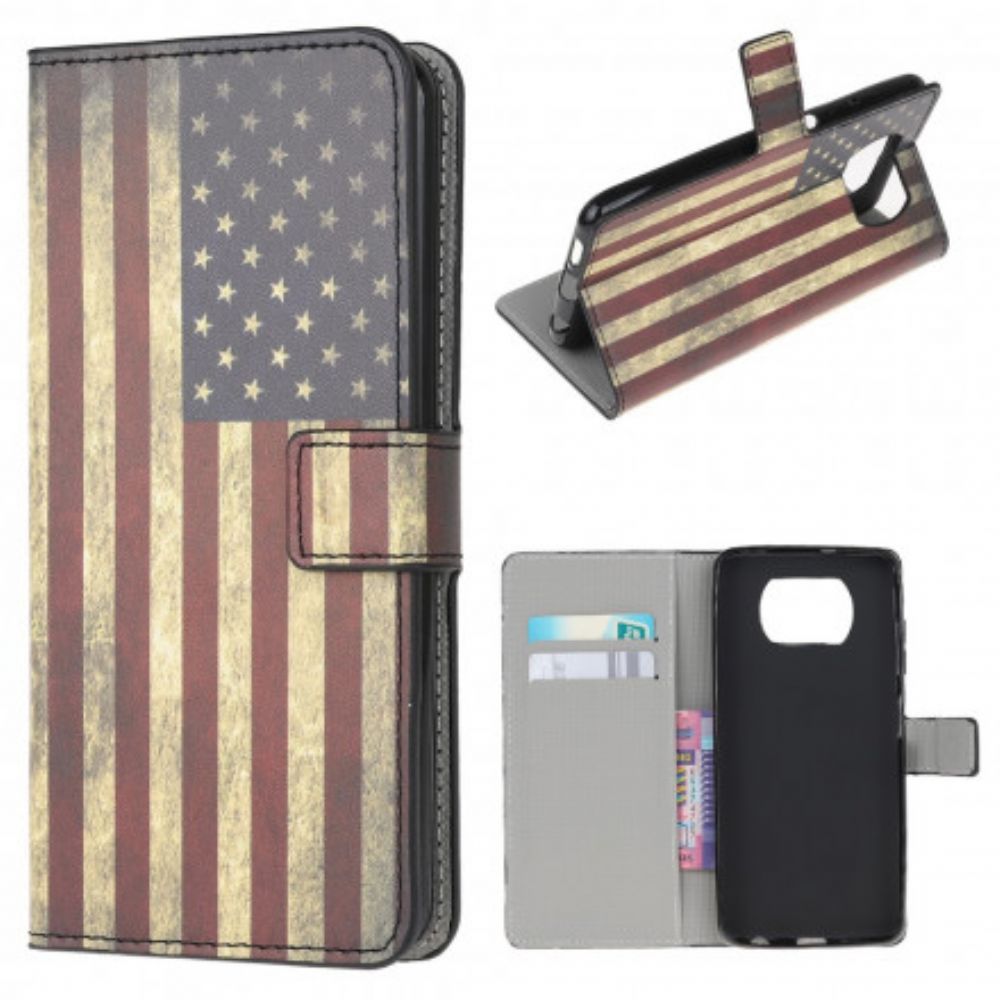 Flip Case Für Poco X3 / X3 Pro / X3 NFC Usa-flagge