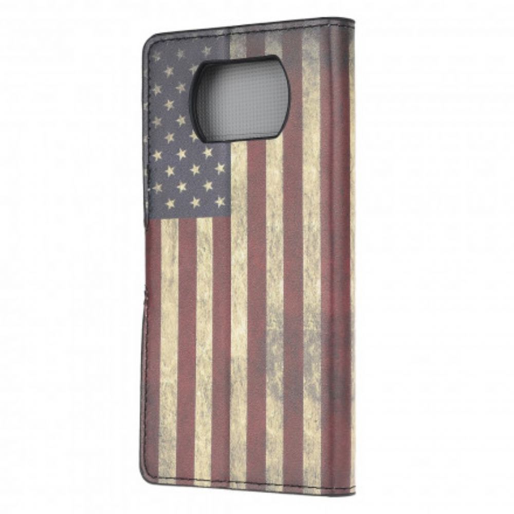 Flip Case Für Poco X3 / X3 Pro / X3 NFC Usa-flagge