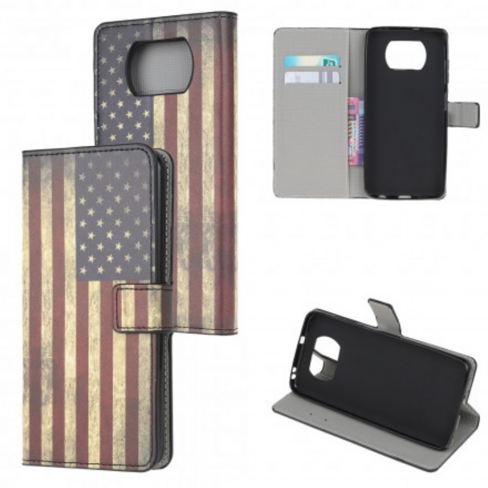 Flip Case Für Poco X3 / X3 Pro / X3 NFC Usa-flagge