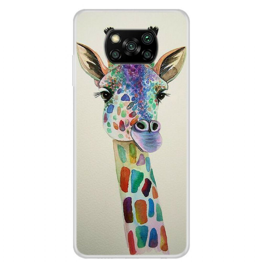 Handyhülle Für Poco X3 / X3 Pro / X3 NFC Bunte Giraffe