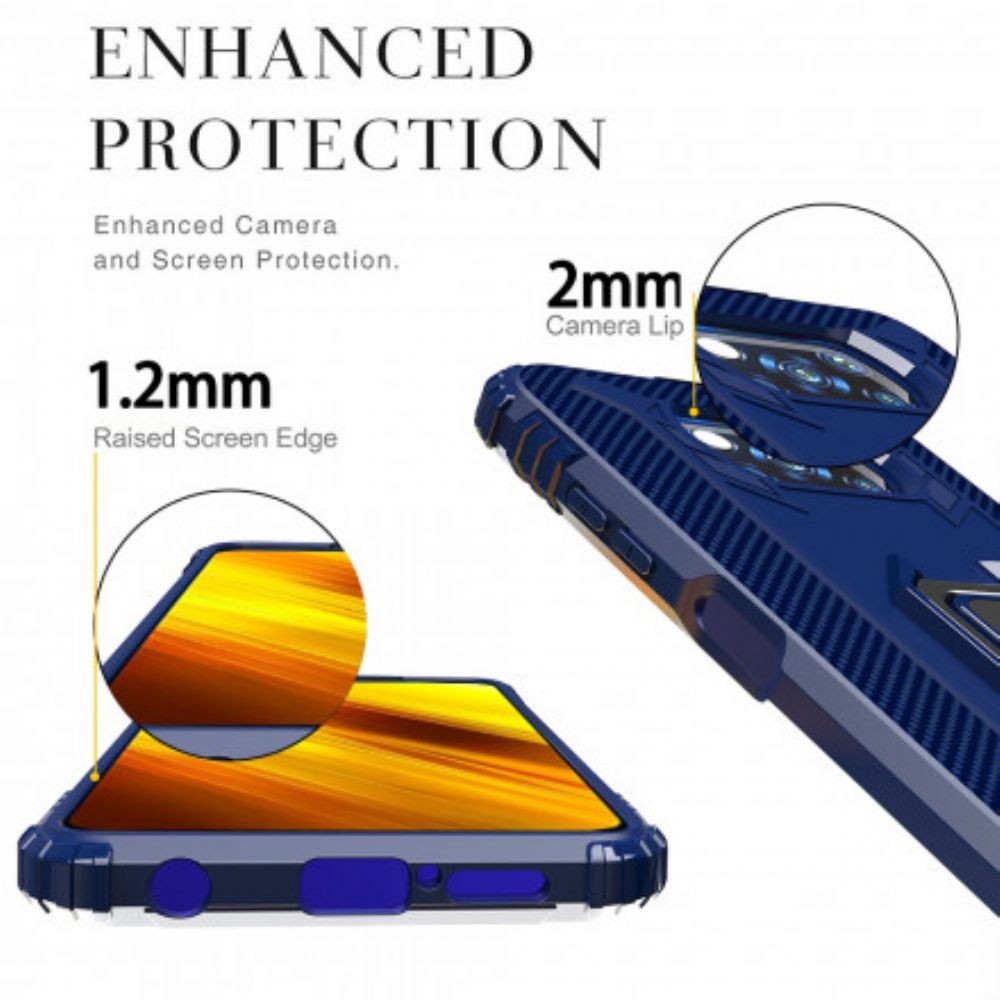 Handyhülle Für Poco X3 / X3 Pro / X3 NFC Ring Und Kohlefaser