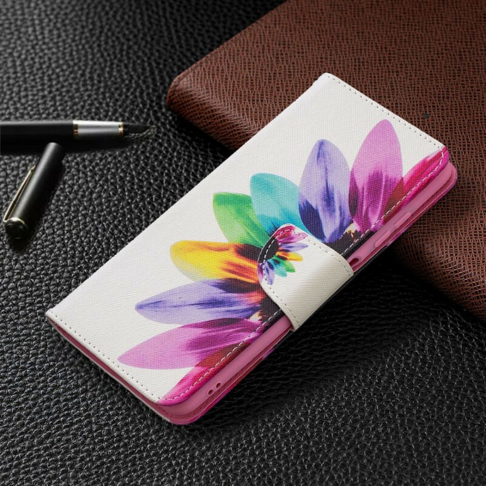 Lederhüllen Für Poco X3 / X3 Pro / X3 NFC Aquarell Blume