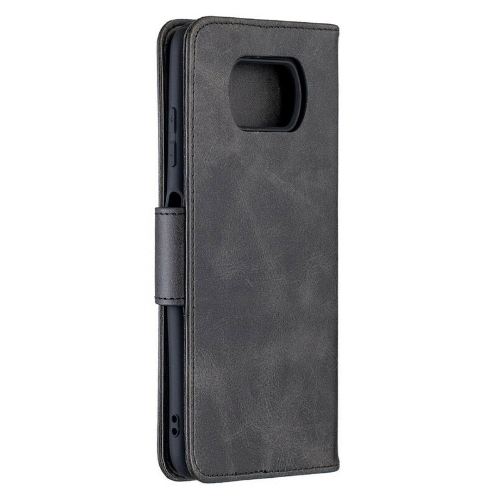 Lederhüllen Für Poco X3 / X3 Pro / X3 NFC Flip Case Glatte Schräge Klappe