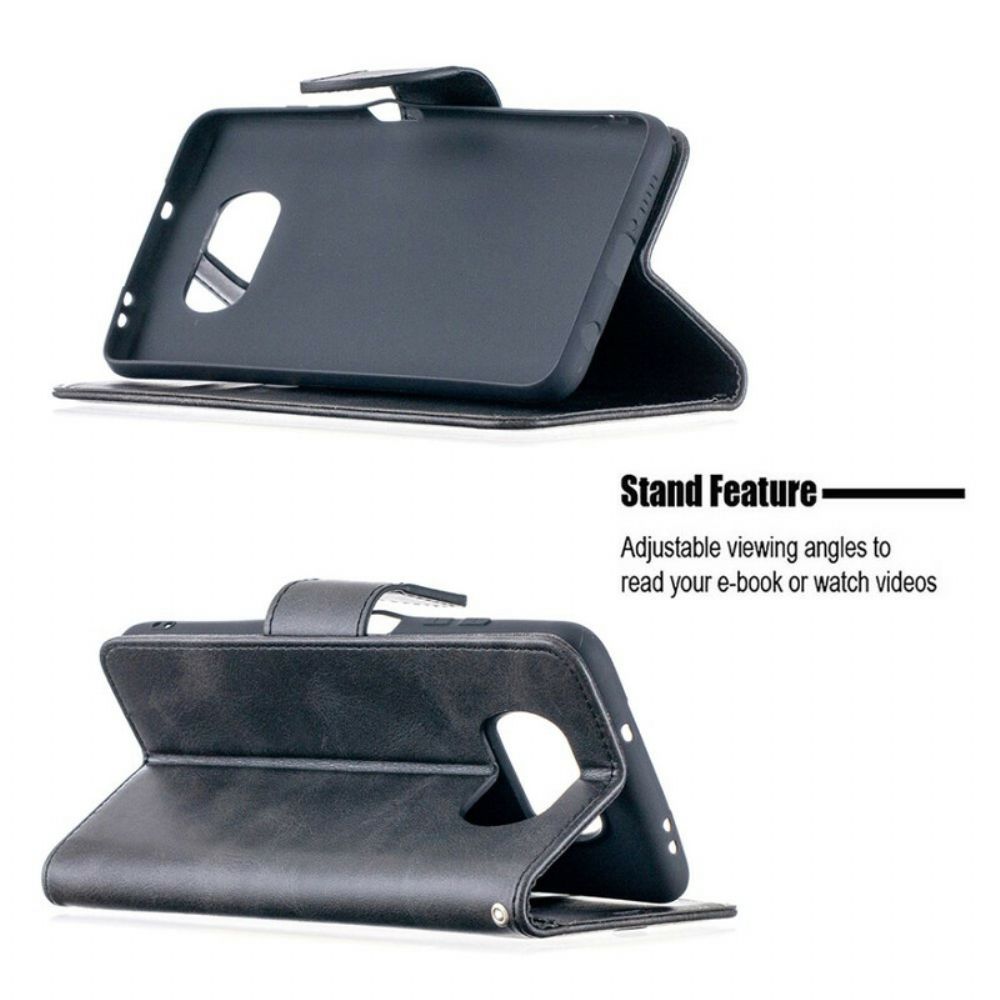 Lederhüllen Für Poco X3 / X3 Pro / X3 NFC Flip Case Glatte Schräge Klappe