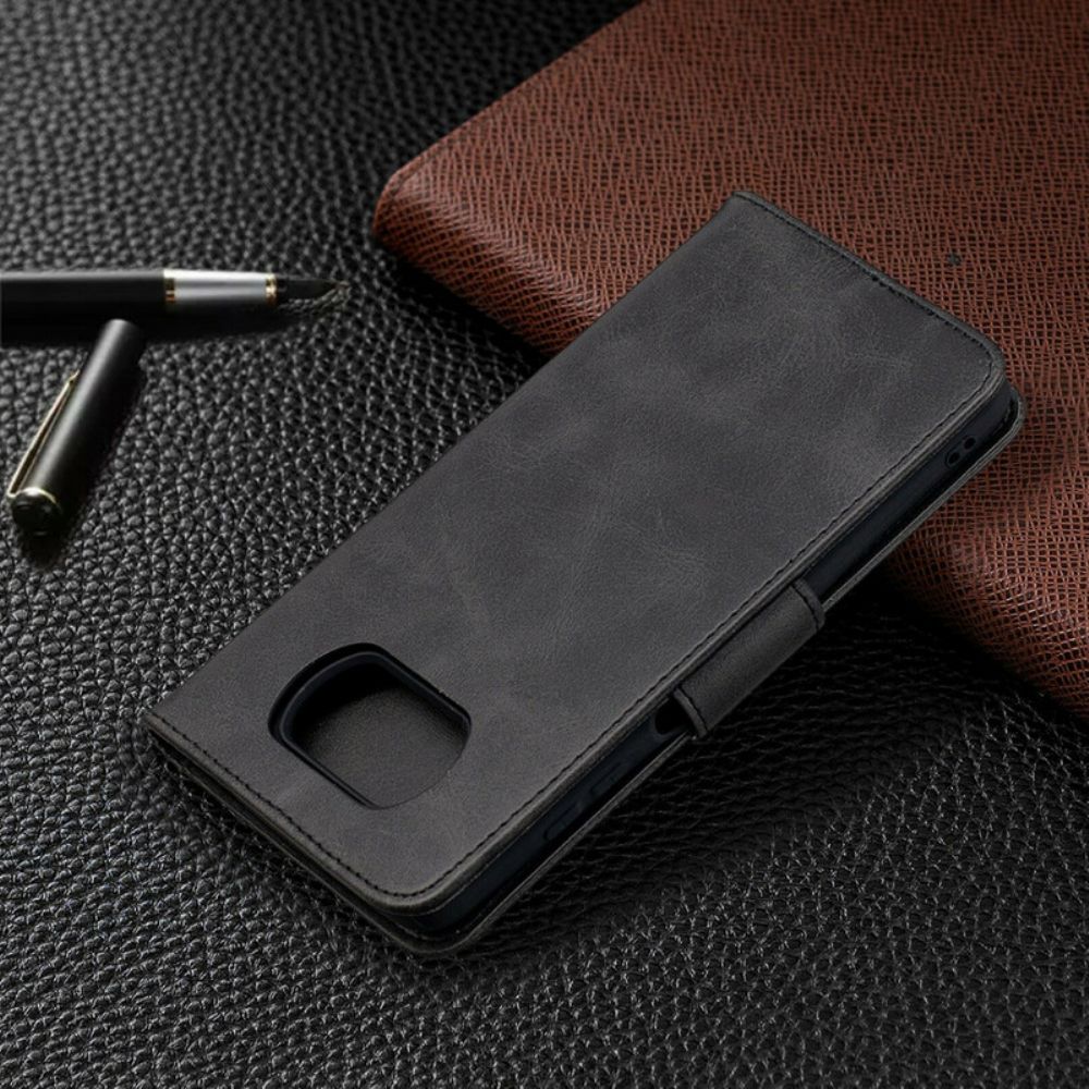 Lederhüllen Für Poco X3 / X3 Pro / X3 NFC Flip Case Glatte Schräge Klappe