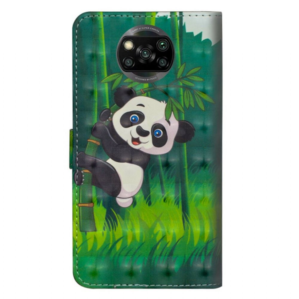 Lederhüllen Für Poco X3 / X3 Pro / X3 NFC Panda Und Bambus