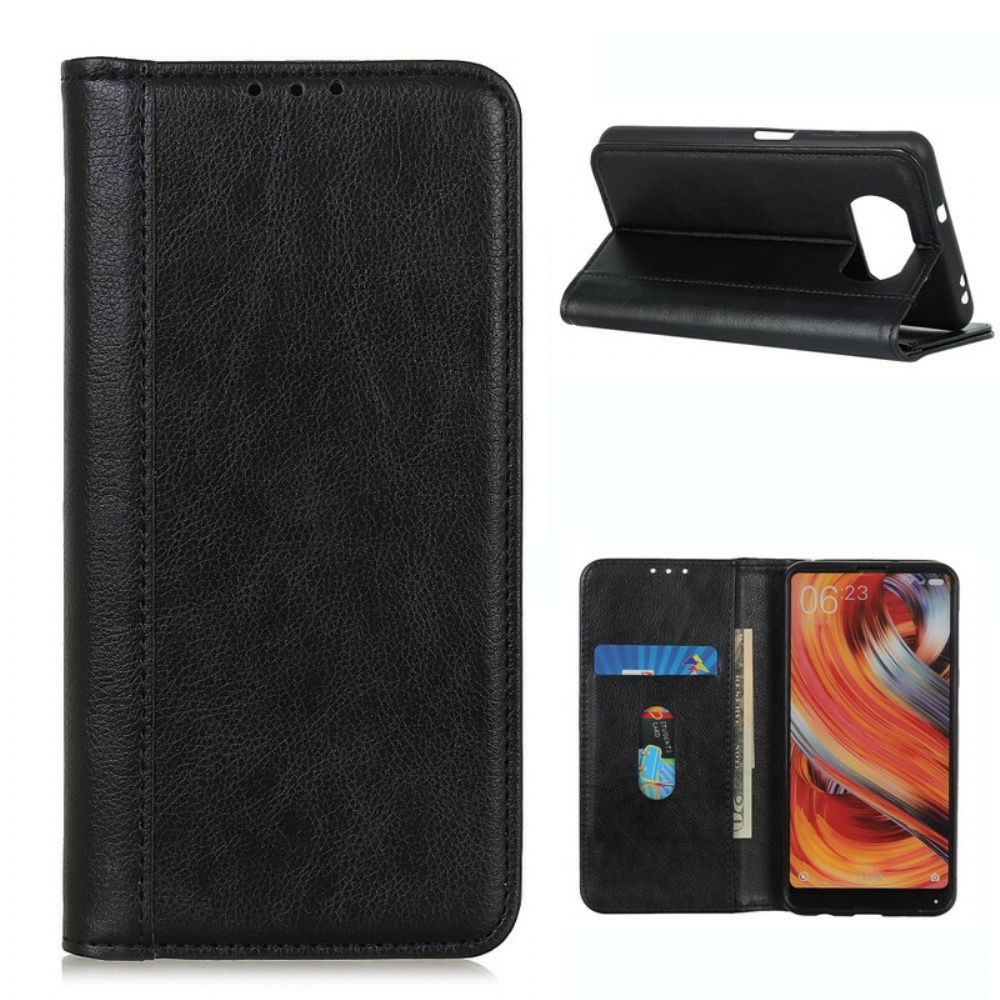 Schutzhülle Für Poco X3 / X3 Pro / X3 NFC Flip Case Elegance Litschi-spaltleder