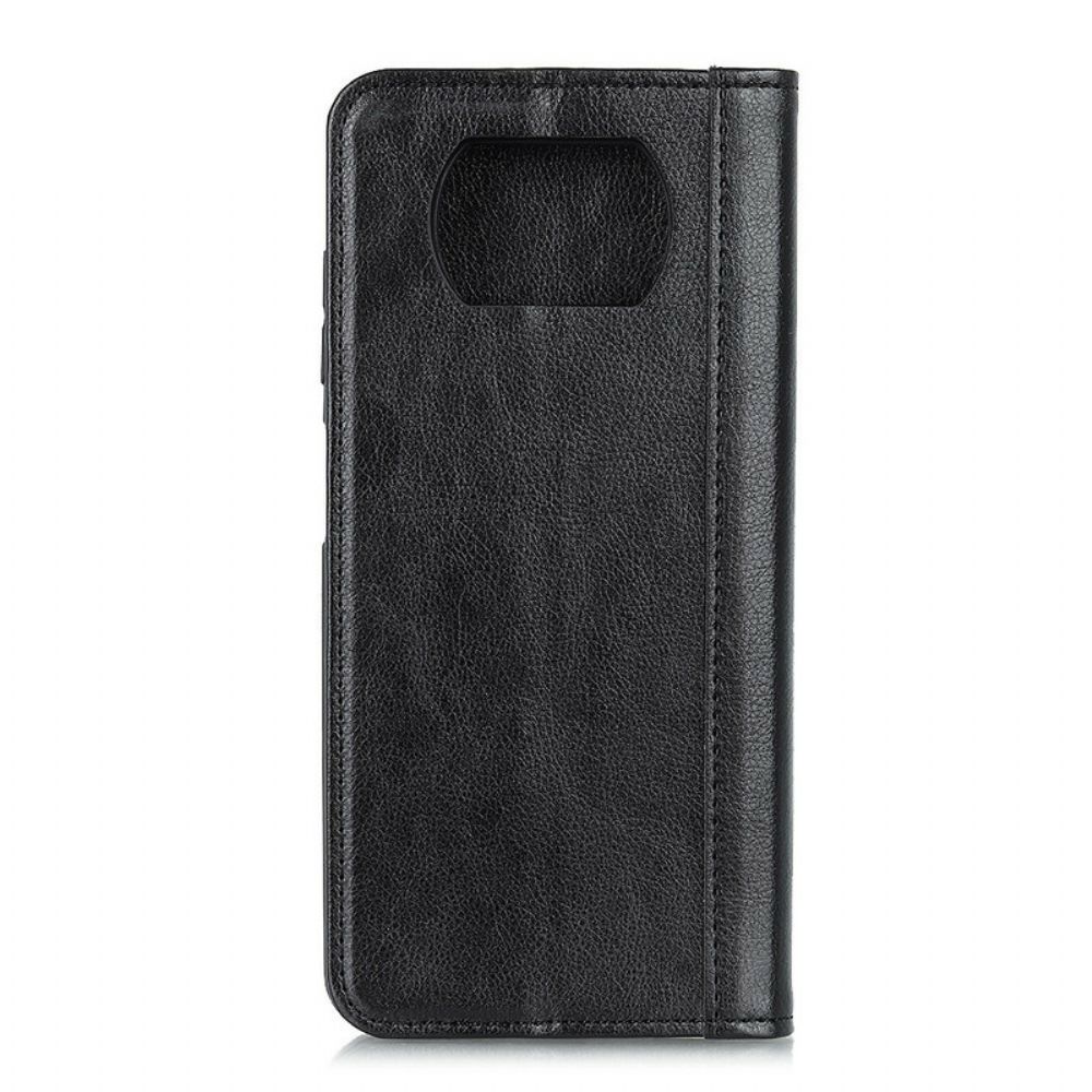 Schutzhülle Für Poco X3 / X3 Pro / X3 NFC Flip Case Elegance Litschi-spaltleder