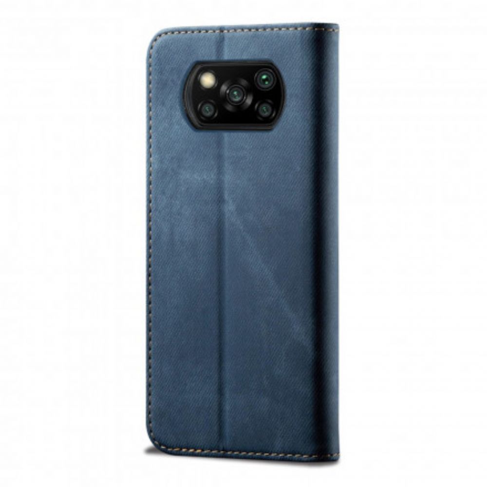 Schutzhülle Für Poco X3 / X3 Pro / X3 NFC Flip Case Jeans-textur Aus Lederimitat