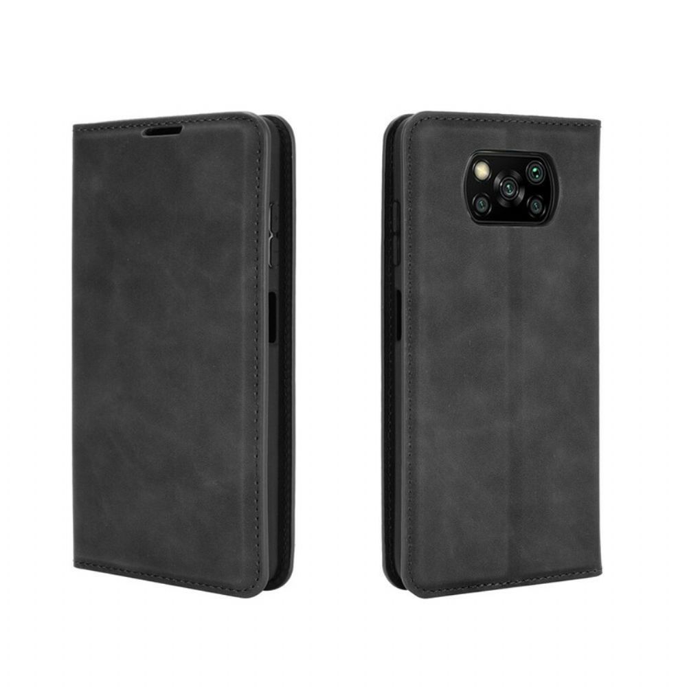 Schutzhülle Für Poco X3 / X3 Pro / X3 NFC Flip Case Weicher Ledereffekt