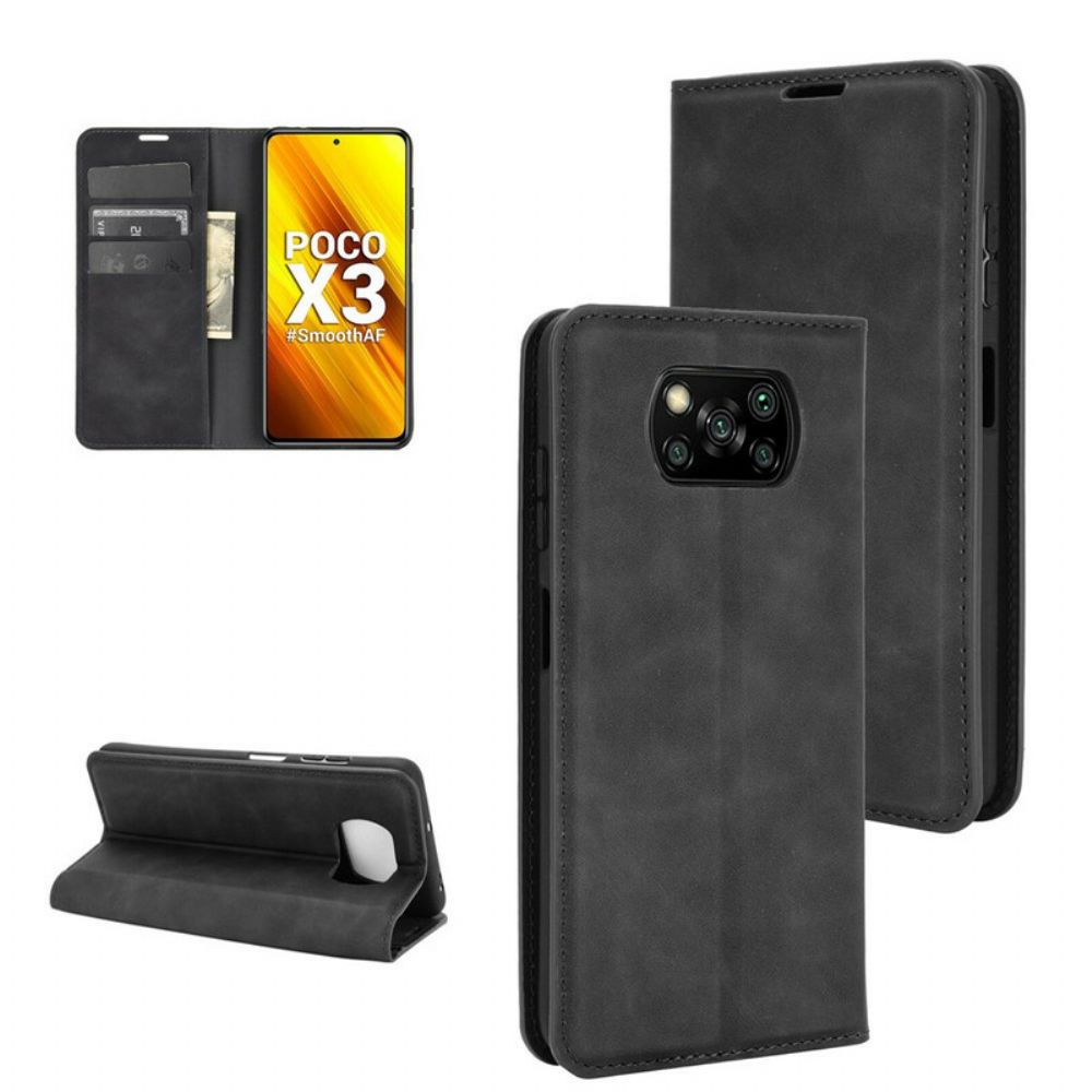 Schutzhülle Für Poco X3 / X3 Pro / X3 NFC Flip Case Weicher Ledereffekt