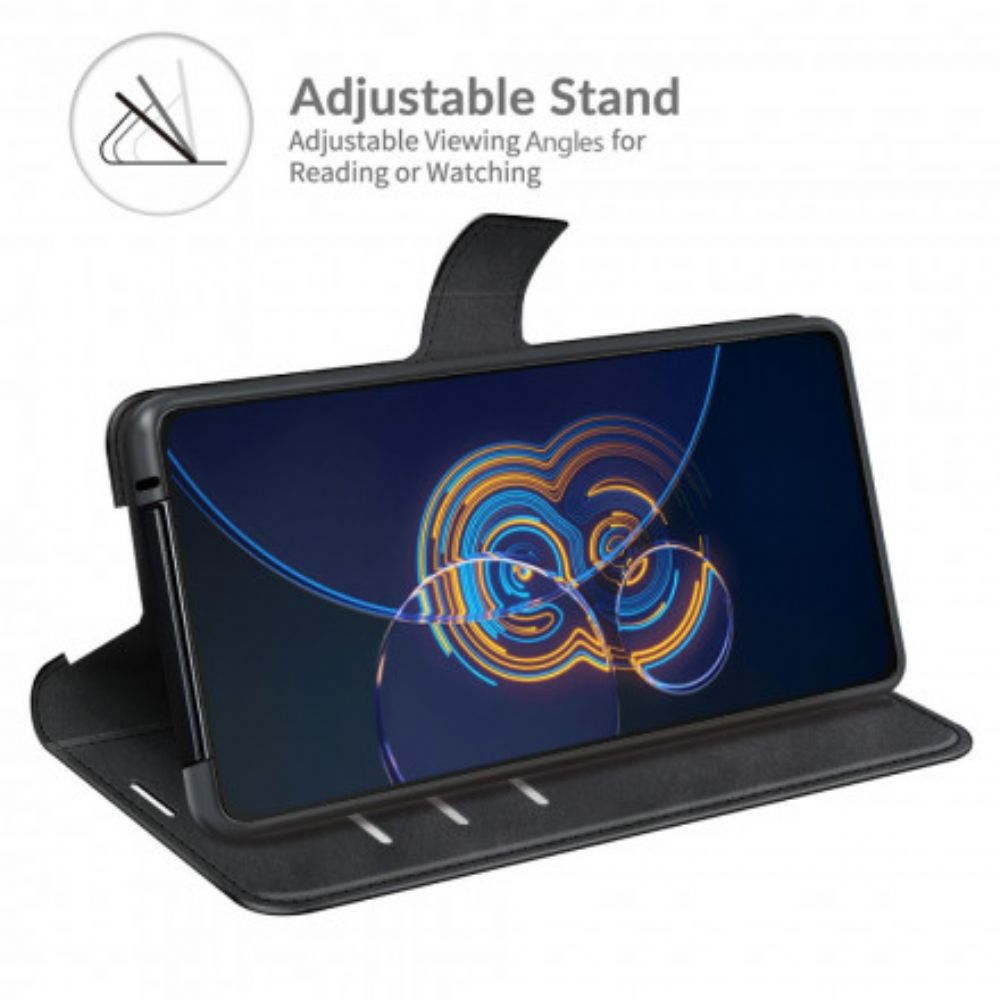 Flip Case Für Asus Zenfone 8 Flip Flip Case Schmales Kunstleder