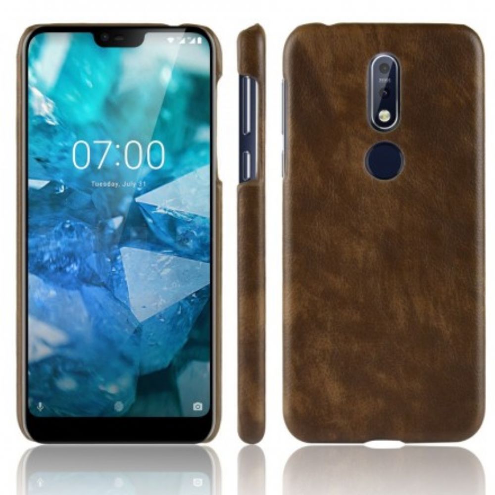 Hülle Für Nokia 7.1 Lichi-leder-effekt