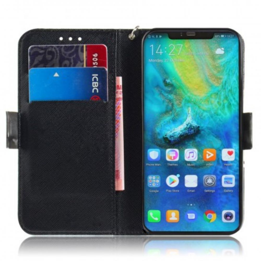 Flip Case Für Huawei Mate 20 Pro Mit Kordel Meisterhaftes Riemen-manda