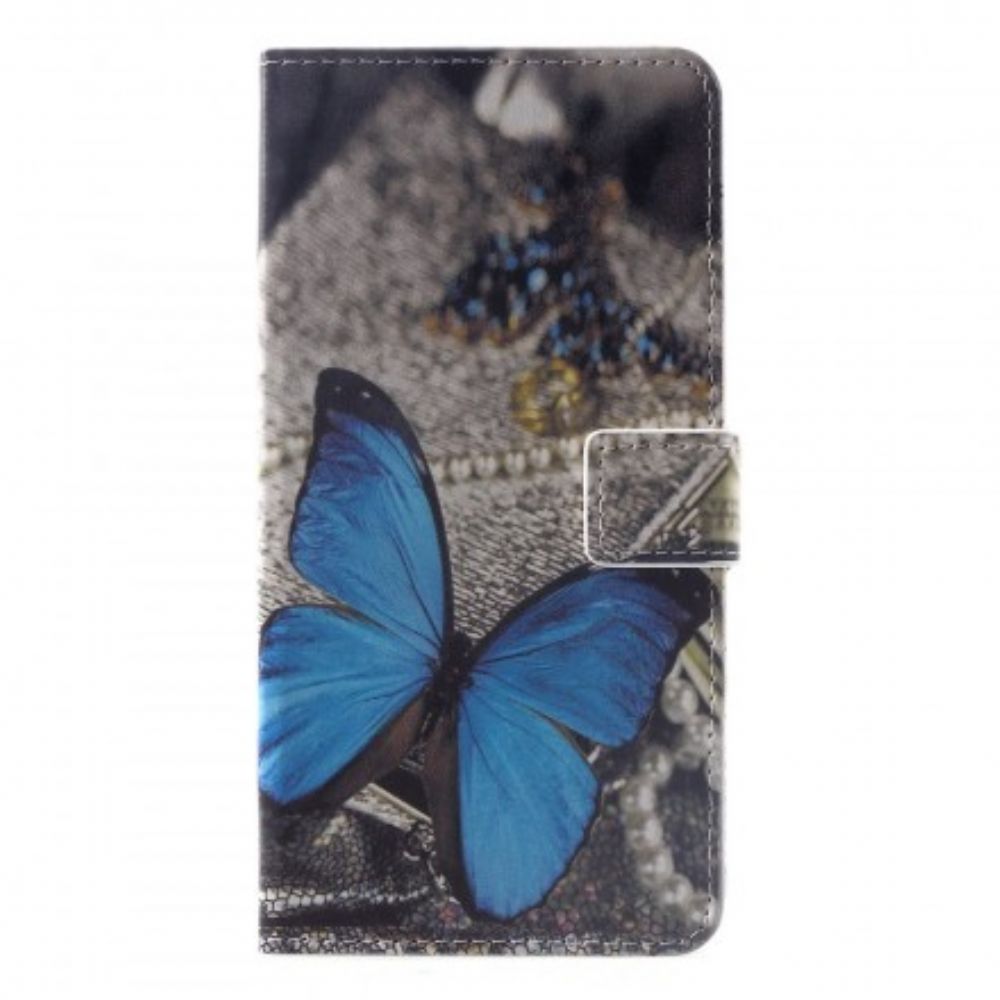 Lederhüllen Für Huawei Mate 20 Pro Blauer Schmetterling