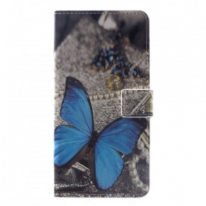 Lederhüllen Für Huawei Mate 20 Pro Blauer Schmetterling