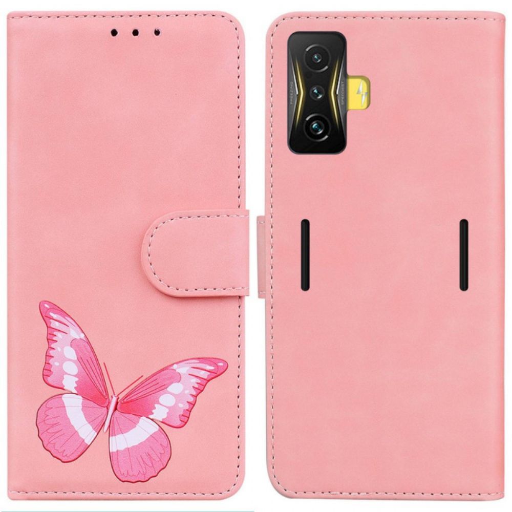 Flip Case Für Poco F4 GT Schöner Schmetterling