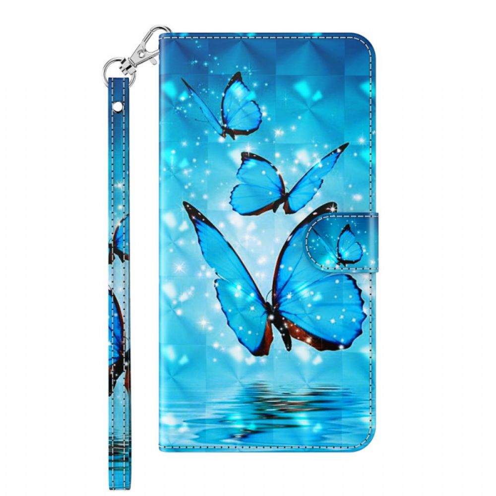 Flip Case Für Xiaomi Redmi Note 11 Pro Plus 5G 3d Blaue Schmetterlinge