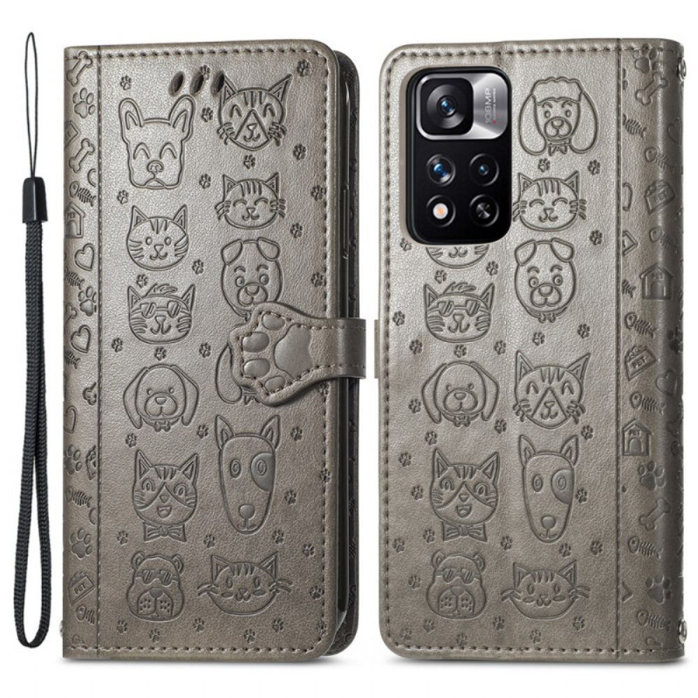 Flip Case Für Xiaomi Redmi Note 11 Pro Plus 5G Animierte Tiere