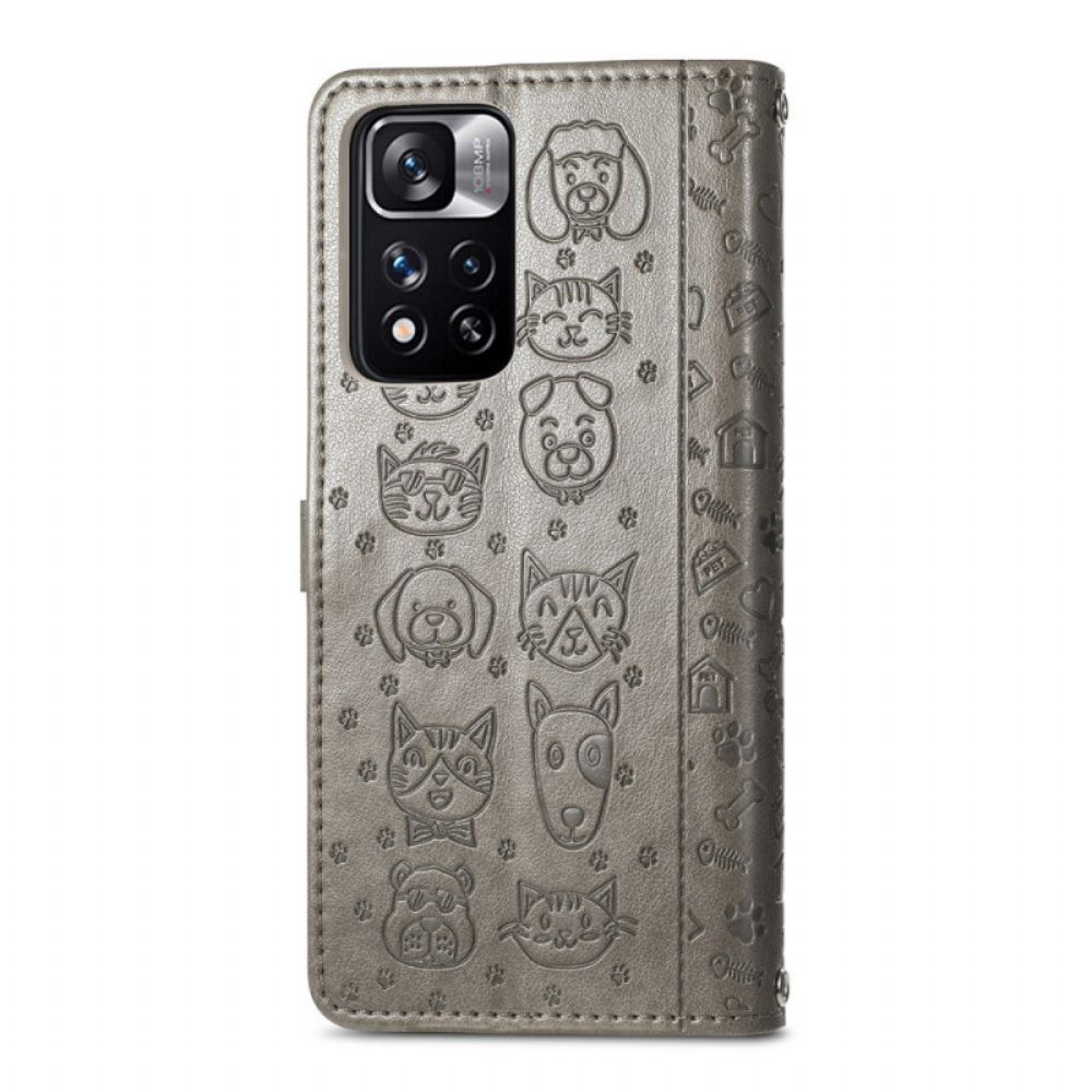 Flip Case Für Xiaomi Redmi Note 11 Pro Plus 5G Animierte Tiere