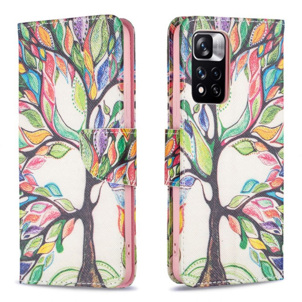 Flip Case Für Xiaomi Redmi Note 11 Pro Plus 5G Baum