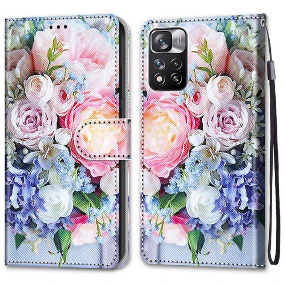 Flip Case Für Xiaomi Redmi Note 11 Pro Plus 5G Blumenwunder