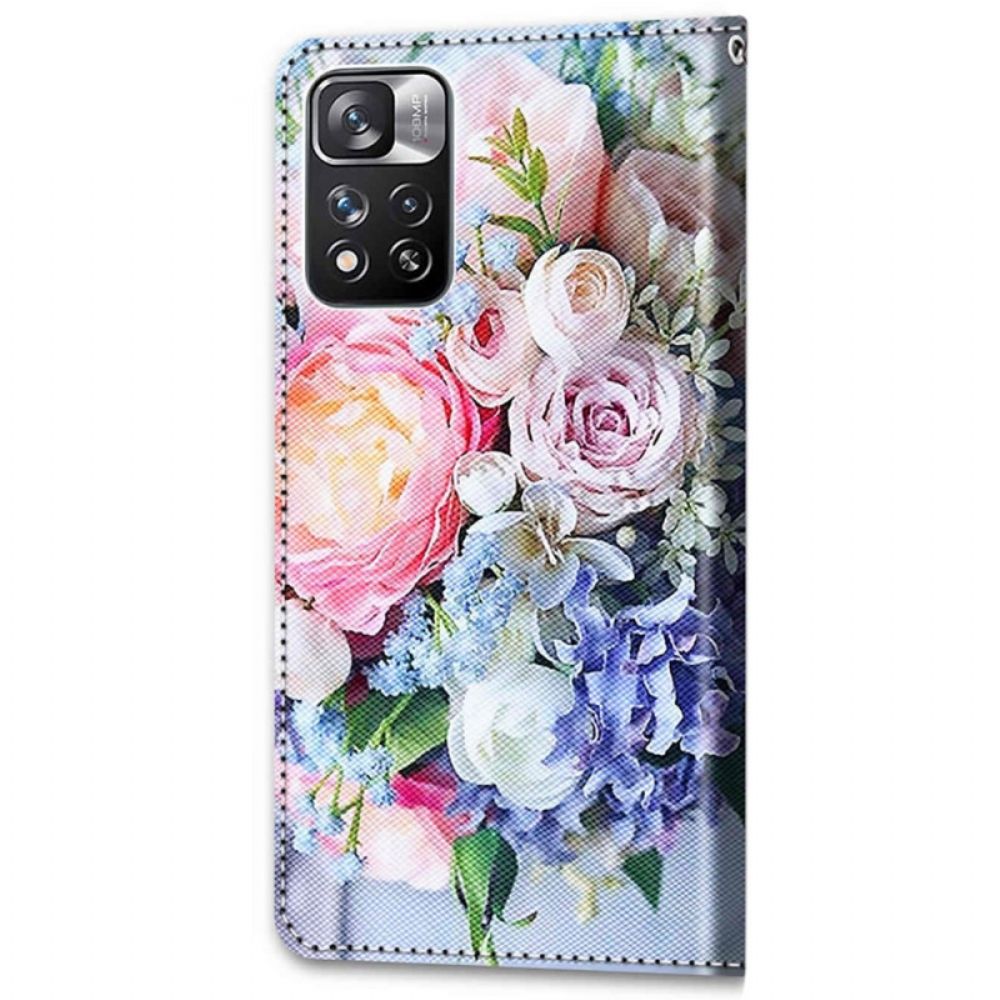 Flip Case Für Xiaomi Redmi Note 11 Pro Plus 5G Blumenwunder