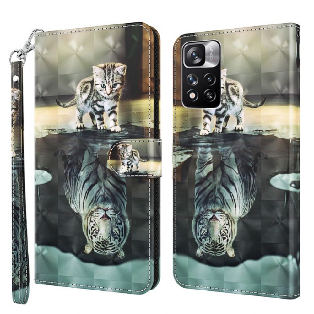 Flip Case Für Xiaomi Redmi Note 11 Pro Plus 5G Ernst Der Tiger 3d