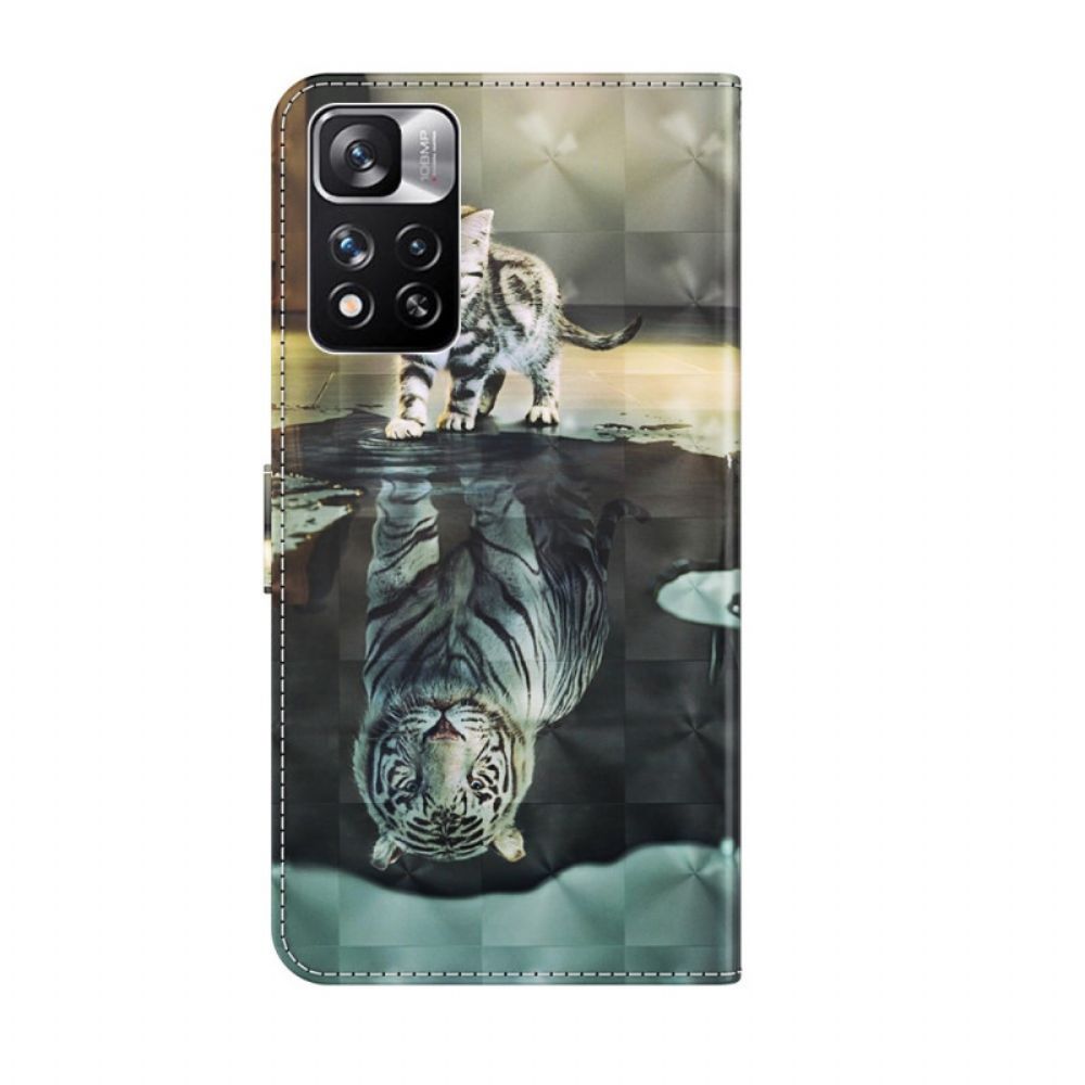 Flip Case Für Xiaomi Redmi Note 11 Pro Plus 5G Ernst Der Tiger 3d