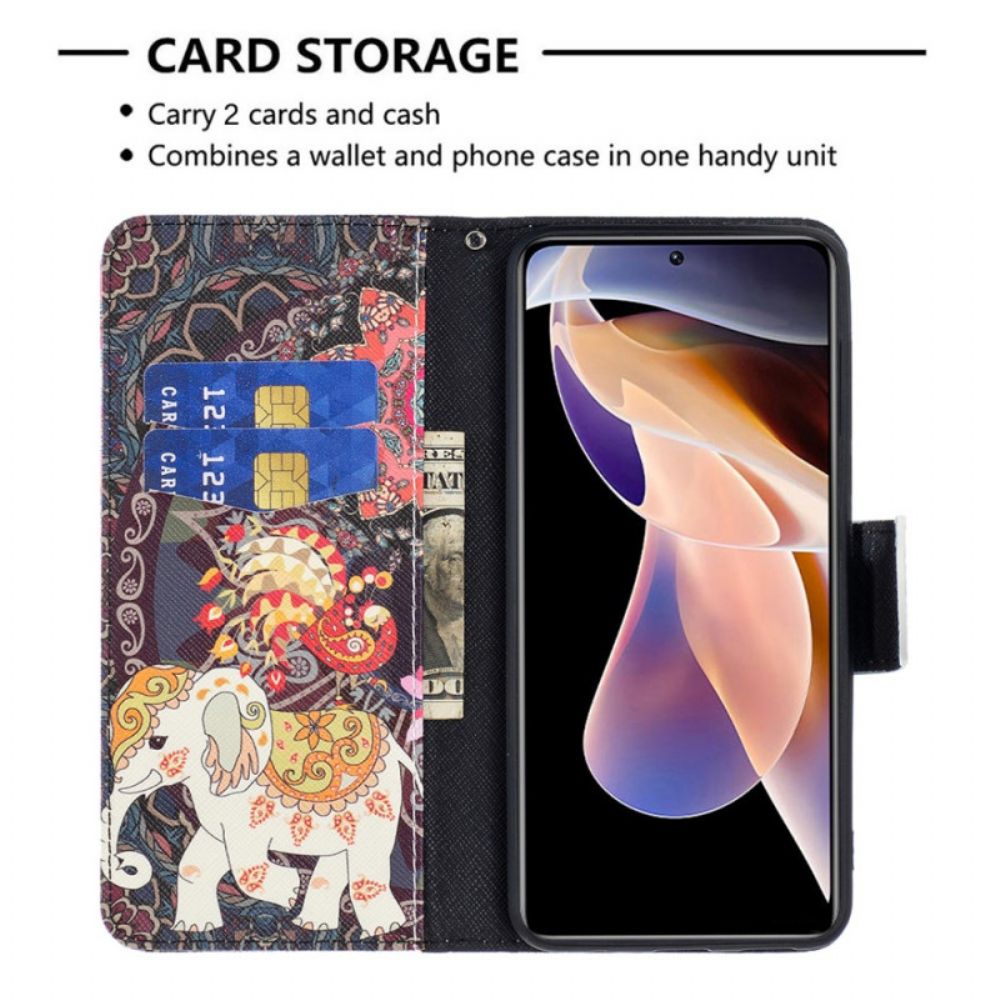 Flip Case Für Xiaomi Redmi Note 11 Pro Plus 5G Indischer Elefant