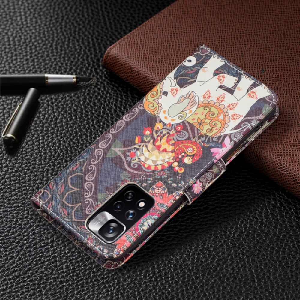 Flip Case Für Xiaomi Redmi Note 11 Pro Plus 5G Indischer Elefant