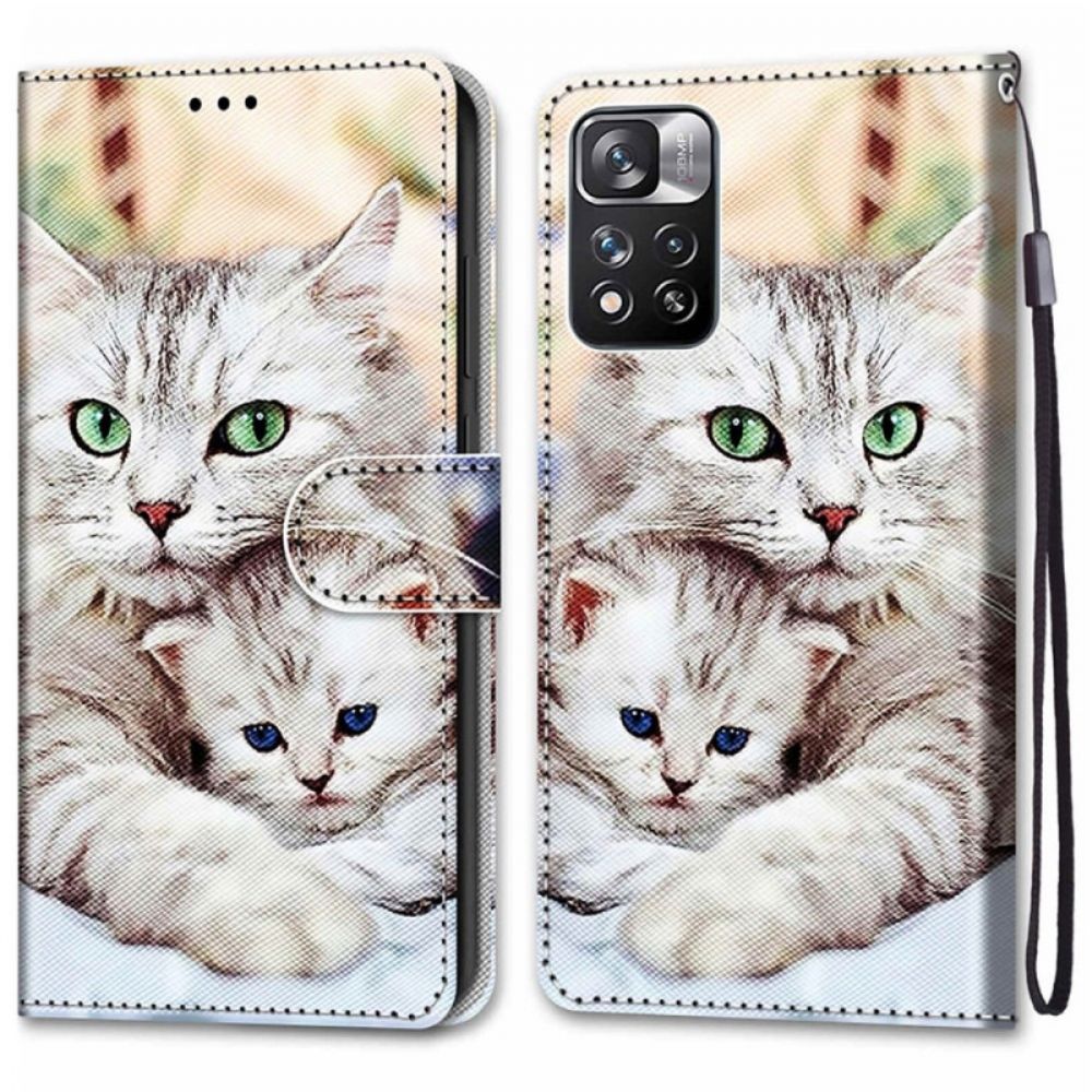 Flip Case Für Xiaomi Redmi Note 11 Pro Plus 5G Katzenfamilie