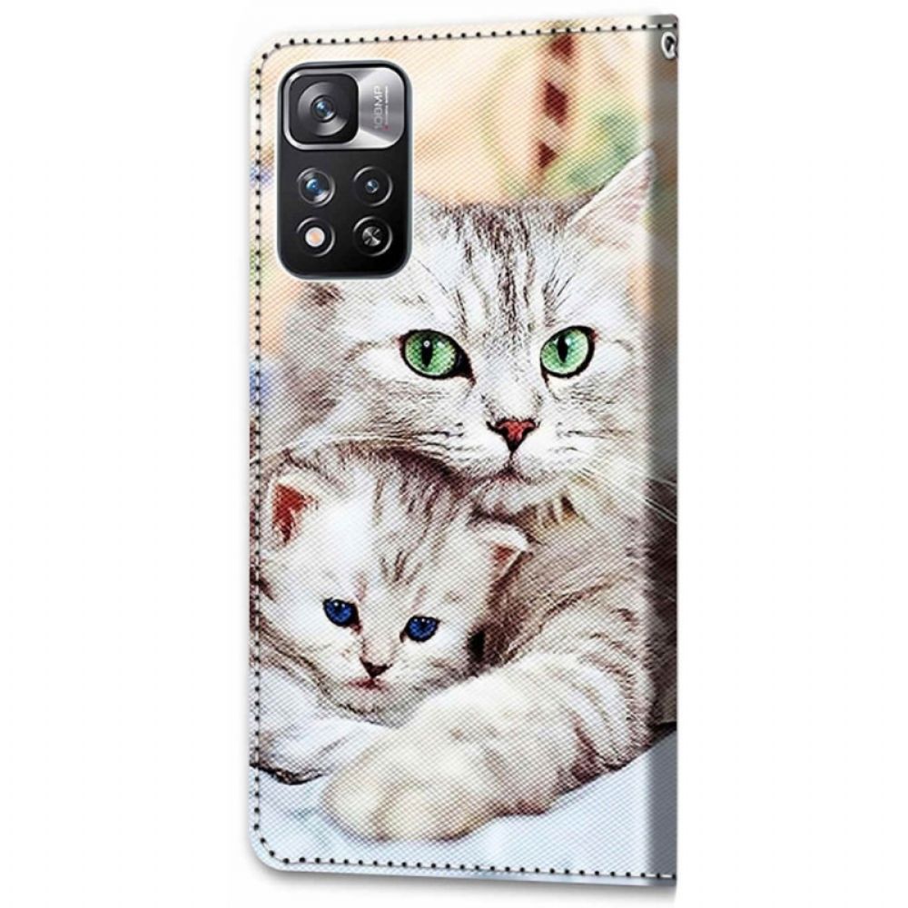 Flip Case Für Xiaomi Redmi Note 11 Pro Plus 5G Katzenfamilie