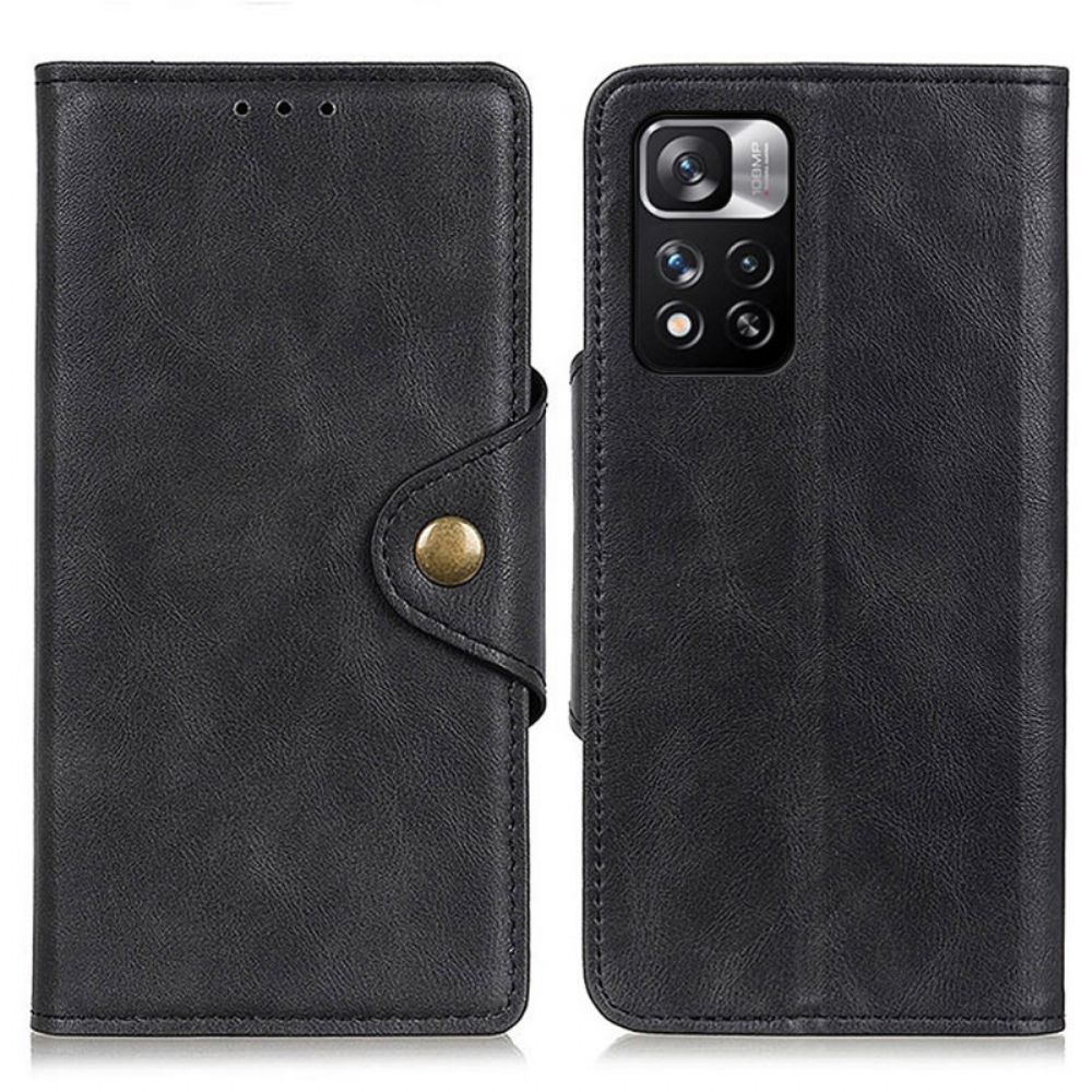 Flip Case Für Xiaomi Redmi Note 11 Pro Plus 5G Kunstlederknopf