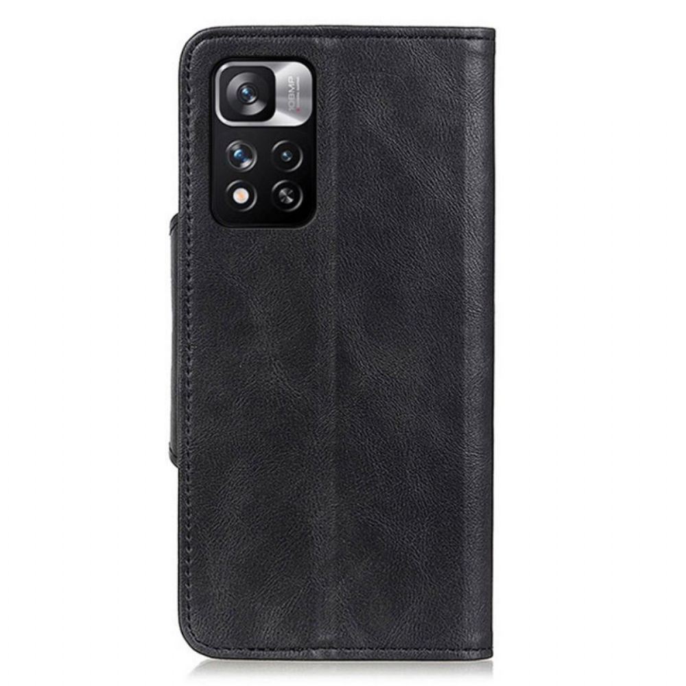 Flip Case Für Xiaomi Redmi Note 11 Pro Plus 5G Kunstlederknopf