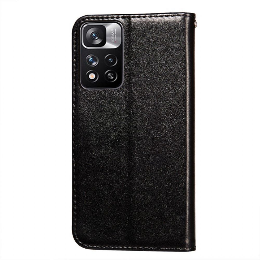 Flip Case Für Xiaomi Redmi Note 11 Pro Plus 5G Mit Kordel Kunstlederarmband