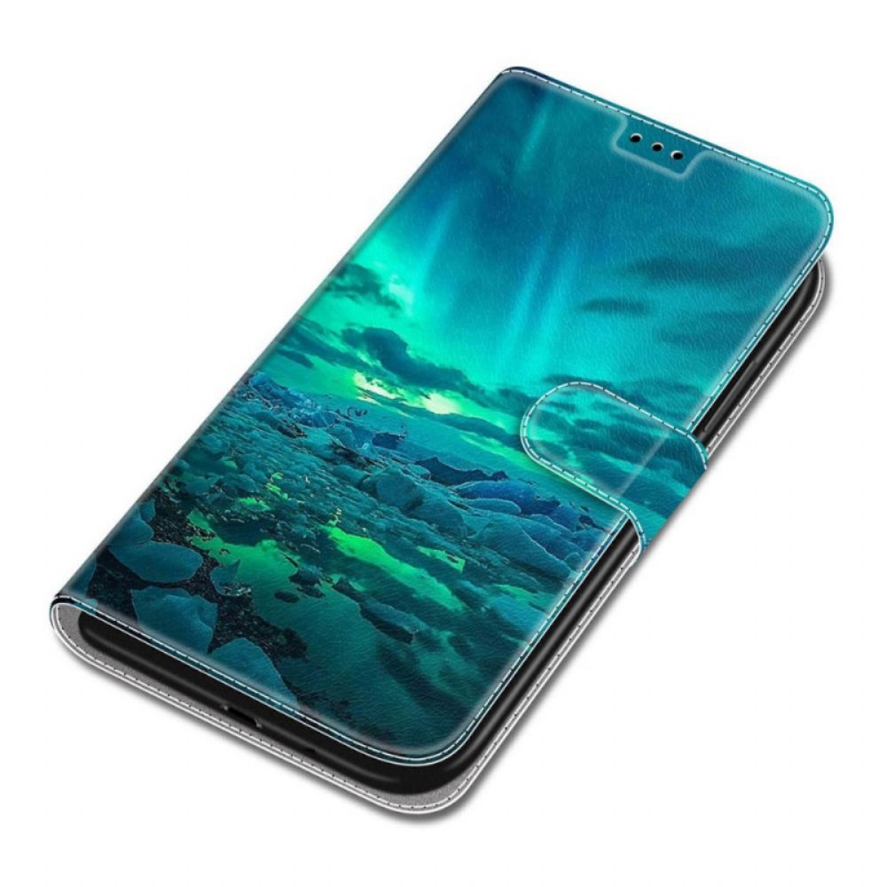 Flip Case Für Xiaomi Redmi Note 11 Pro Plus 5G Mit Kordel Riemenlandschaft