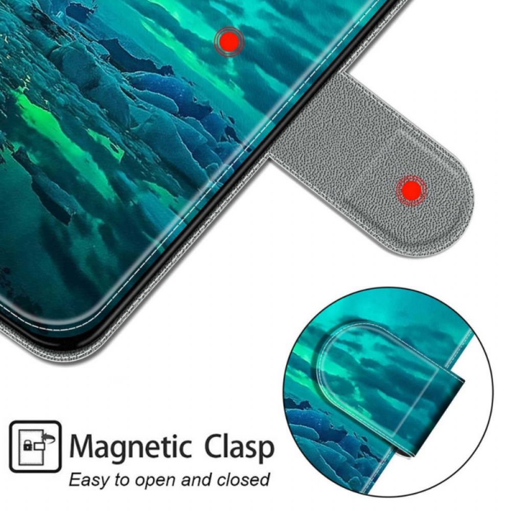 Flip Case Für Xiaomi Redmi Note 11 Pro Plus 5G Mit Kordel Riemenlandschaft