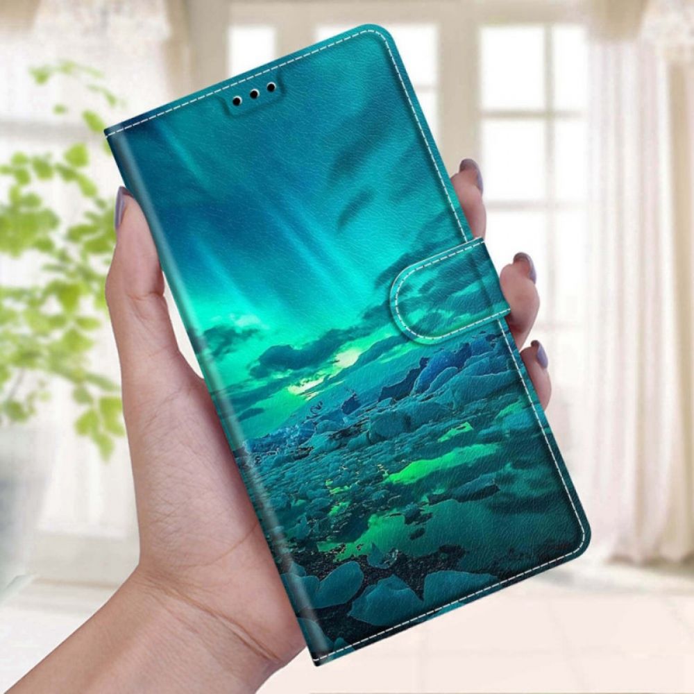 Flip Case Für Xiaomi Redmi Note 11 Pro Plus 5G Mit Kordel Riemenlandschaft