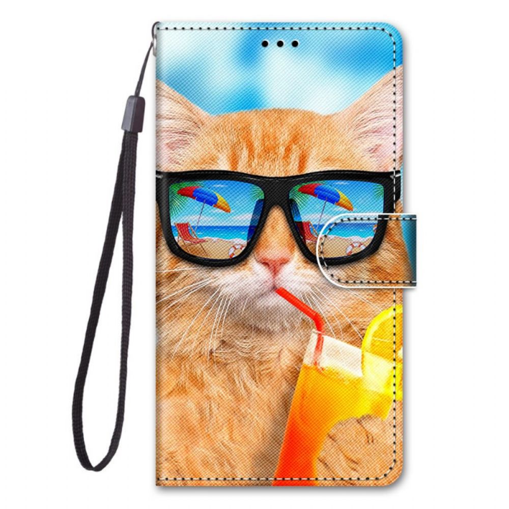 Flip Case Für Xiaomi Redmi Note 11 Pro Plus 5G Mit Kordel Tanga Star Cat