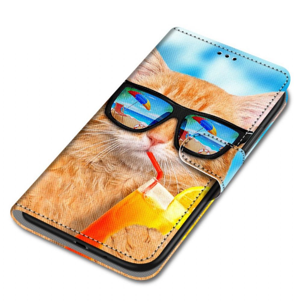 Flip Case Für Xiaomi Redmi Note 11 Pro Plus 5G Mit Kordel Tanga Star Cat