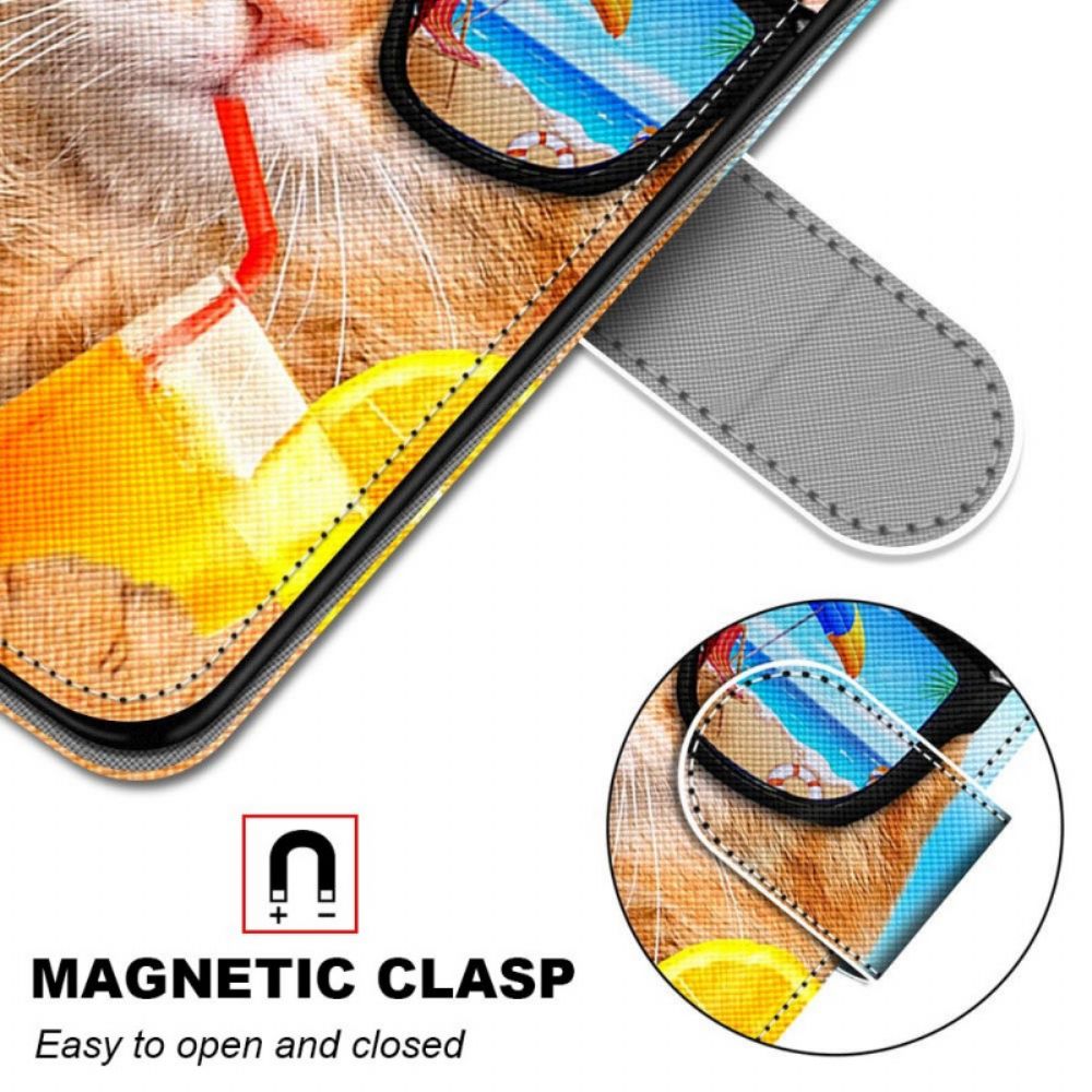 Flip Case Für Xiaomi Redmi Note 11 Pro Plus 5G Mit Kordel Tanga Star Cat