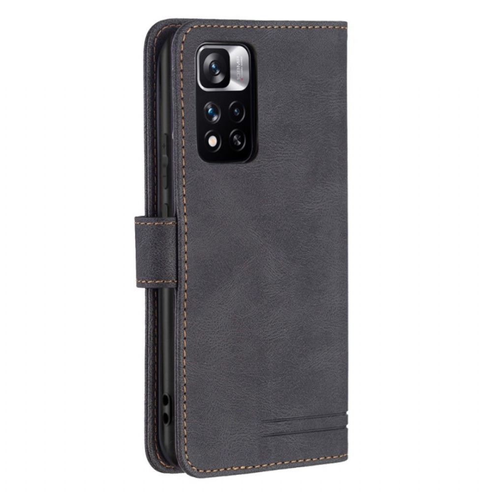 Flip Case Für Xiaomi Redmi Note 11 Pro Plus 5G Rfid-binfen-farbe