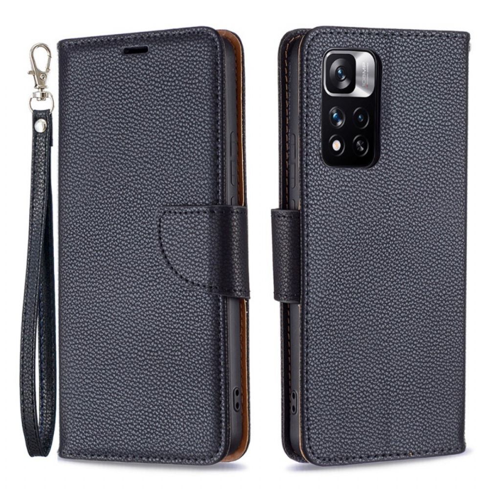 Flip Case Für Xiaomi Redmi Note 11 Pro Plus 5G Schräge Litschi-schließe