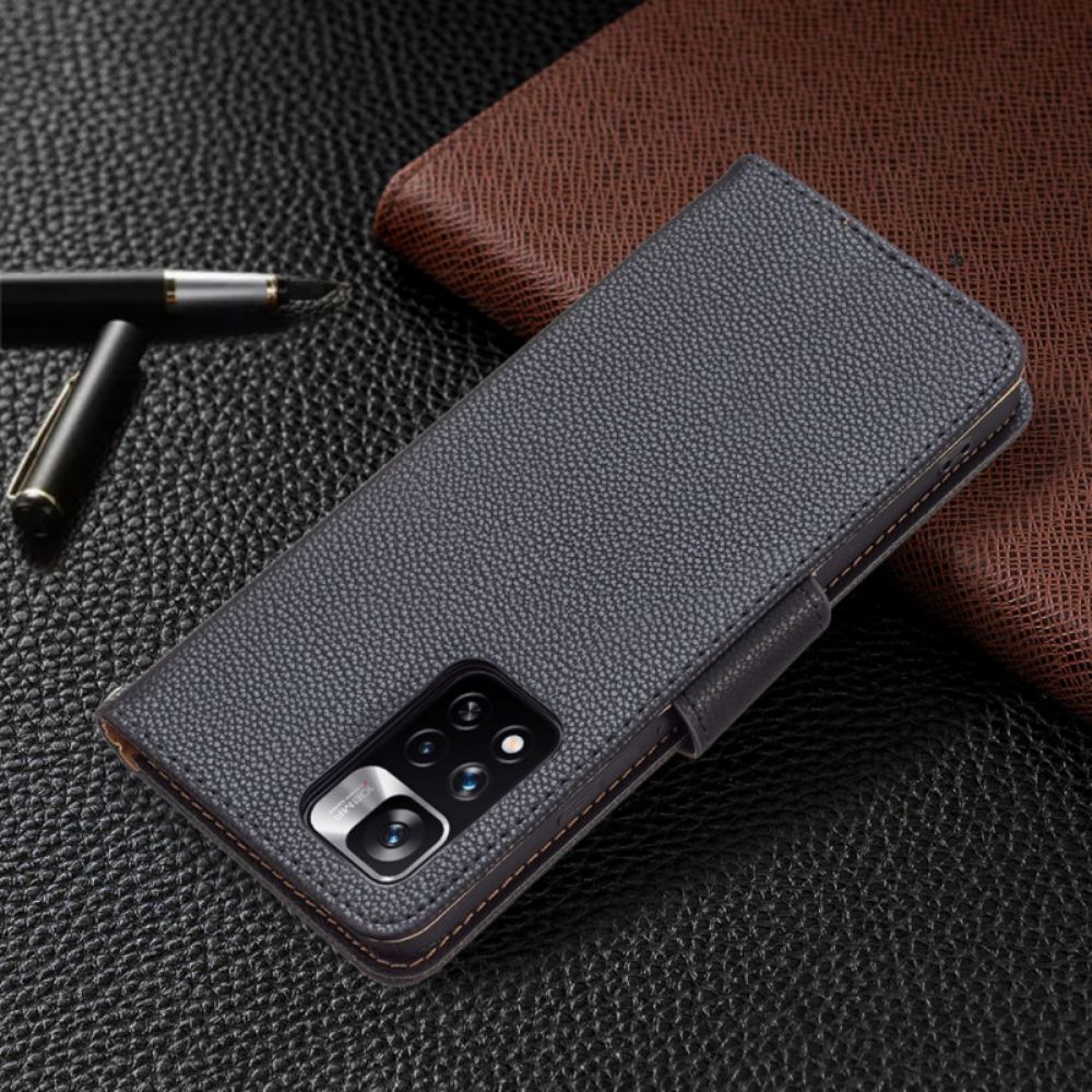 Flip Case Für Xiaomi Redmi Note 11 Pro Plus 5G Schräge Litschi-schließe