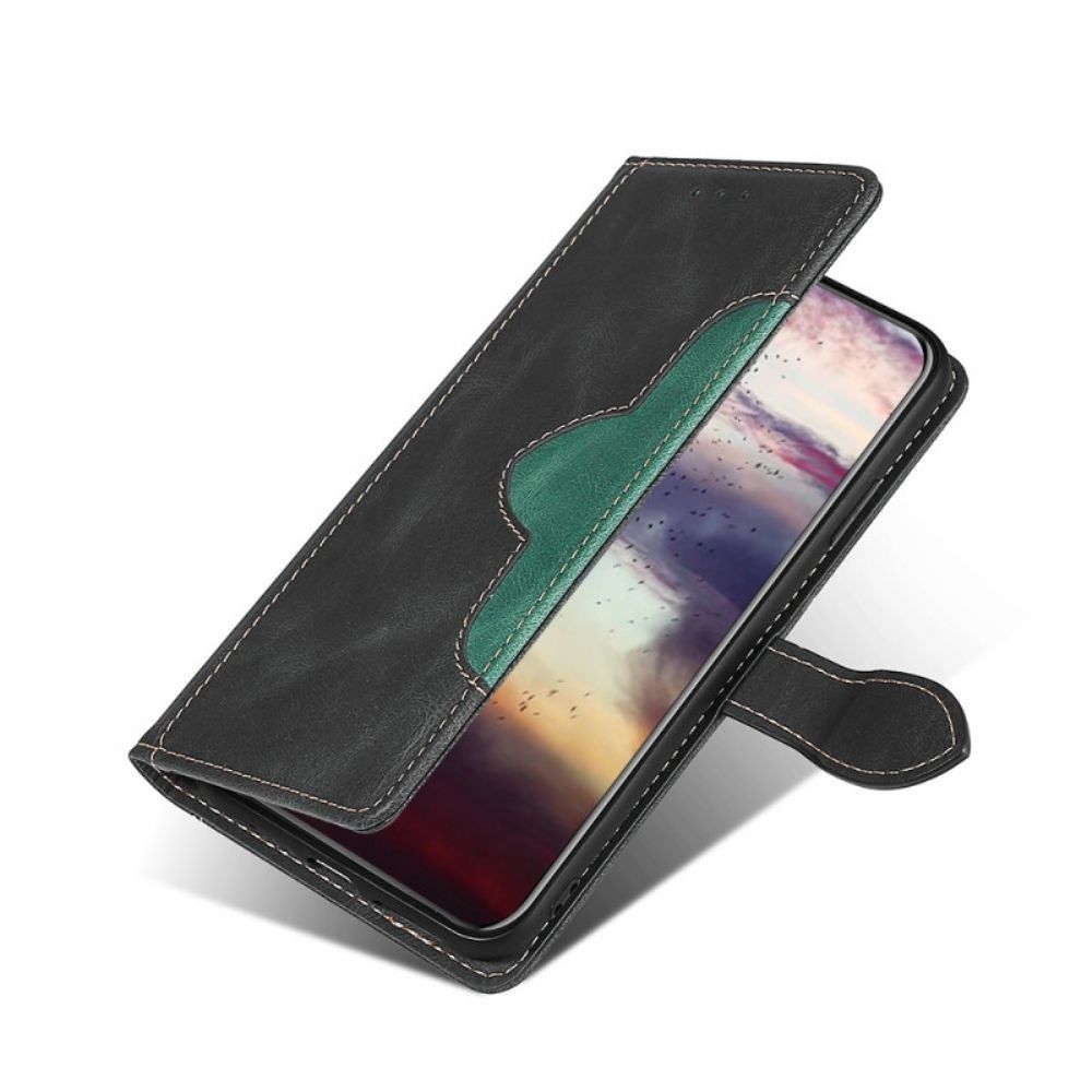 Flip Case Für Xiaomi Redmi Note 11 Pro Plus 5G Stylisches Zweifarbiges Kunstleder