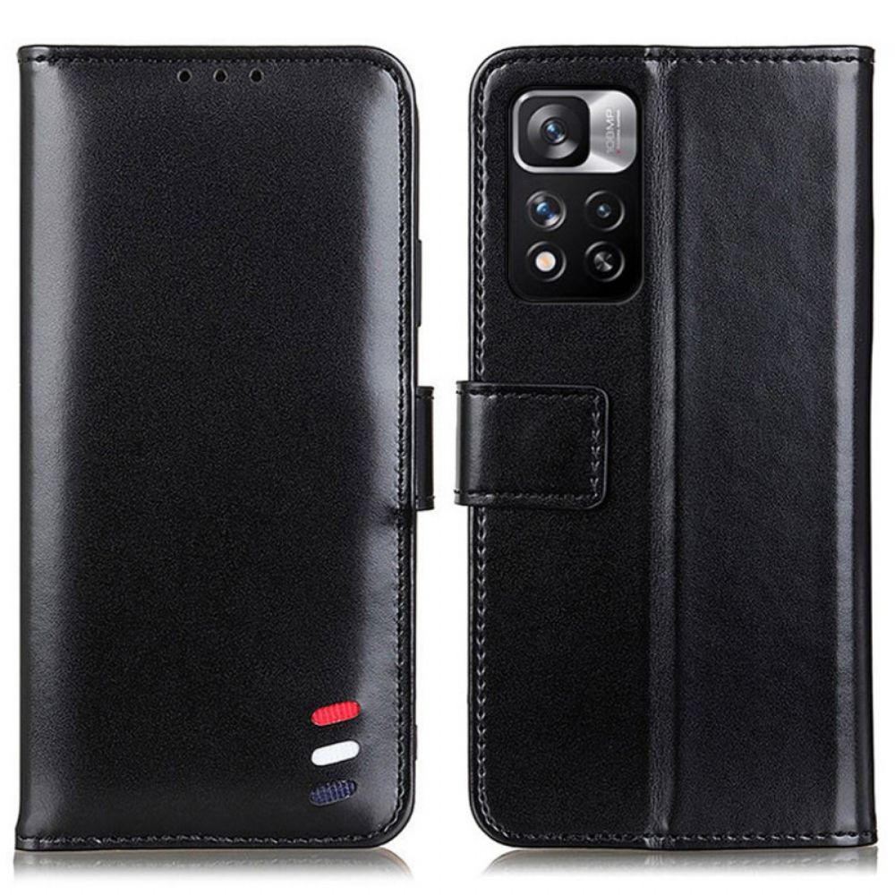 Flip Case Für Xiaomi Redmi Note 11 Pro Plus 5G Tricolor Lederoptik