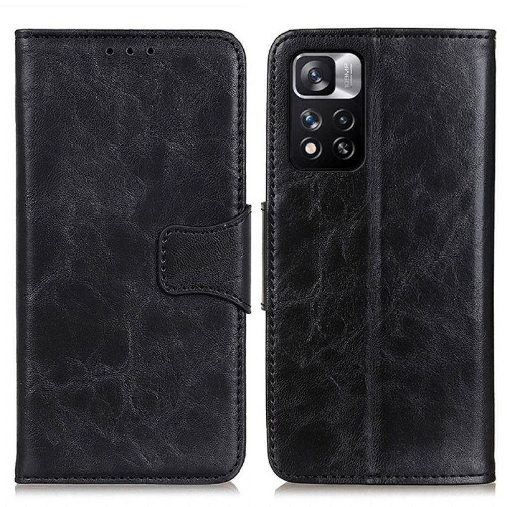 Flip Case Für Xiaomi Redmi Note 11 Pro Plus 5G Wendeverschluss Aus Spaltleder